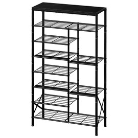 UNITSTAGE 8-Tier Shoe Rack, Shoe Storage Organizer with Boots Storage, Large Capacity Shoe Shelf Holds 20-23 Pairs of Shoes, Durable and Stable, for Entryway, Closet, Hallway, Dorm Room, Black