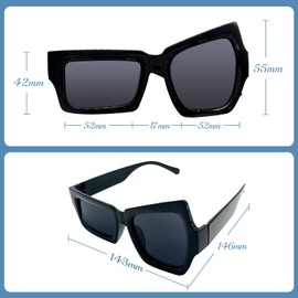 SANJSJHXJ 3 Pairs Funny Women's Sunglasses, sonnenbrille damen lustig, witzige sonnenbrillen, Unique Asymmetrical UV Protection, Black, white, champagne, Unisex, Trendy Accessory