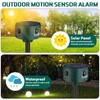 Qualirey 4 Pack Solar Indoor&Outdoor Motion Sensor Alarm Ultrasonic, 360°
