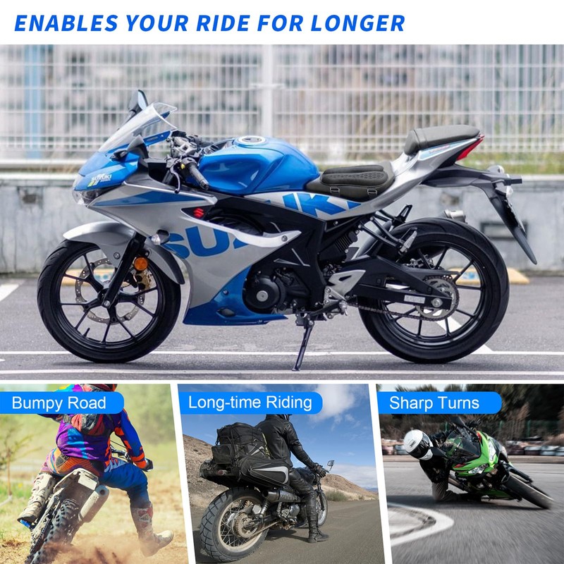 WDG Motorcycle Seat Cushion Pad 3D Honeycomb High Elasticity Gel