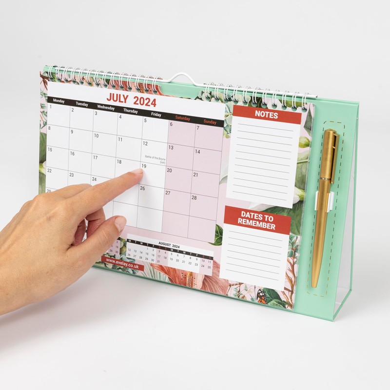 2025 Desk Calendar Free Standing Flip Over Spiral Bound Wall