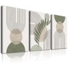 Sage Green Boho Wall Art Set of 3, Minimalist Framed