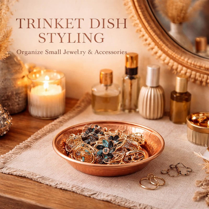 Gemejutor Copper Hammered Decorative Bowls, Set of 3, 11.4cm Versatile