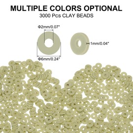 PATIKIL Clay Beads, 1000 Pcs Olive Green Heishi Beads 6mm Flat Polymer Clay Beads Friendship Bracelet DIY Kit for Jewelry Necklace Earring Making