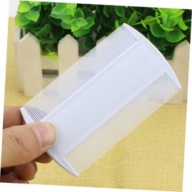 BESPORTBLE 12pcs Double Sided Plastic Flea Combs for Pets Fine Tooth Grooming Tool in White Lightweight Durable for Removing Nits and Fluffing Fur