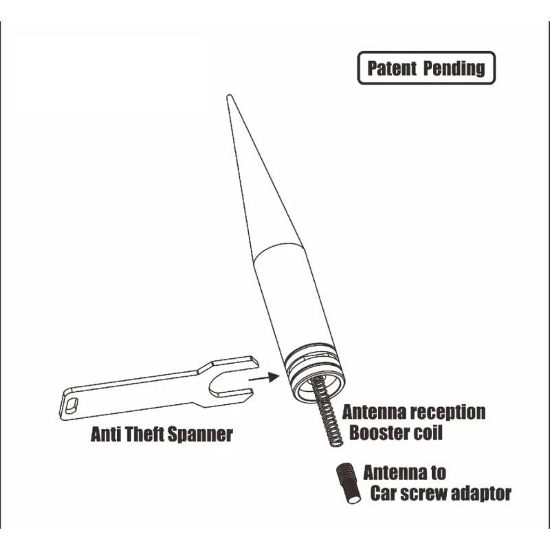 VMS Purple Tip Black Bullet Antenna Anti Theft for Silverado