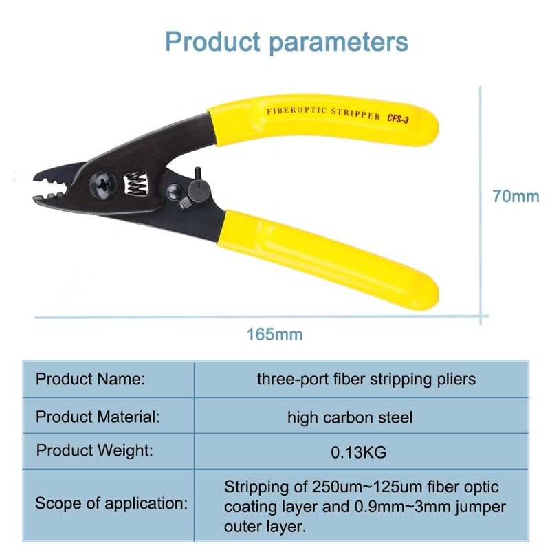 2pcs CFS-3 Fiber Optic Wire Stripper, Three Hole Wire Stripper