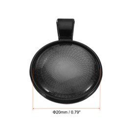 PATIKIL Pendant Trays with Transparent Glass Cabochons, 20 Sets 20mm Round Bezel Trays Pendant Dome Tiles for Photo Pendant Jewelry Making, Black