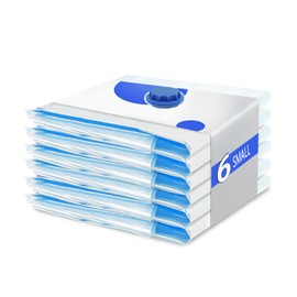 Captainfive Vacuum Bags for Clothes, Duvets, Pack of 6, Small (60 x 41 cm) Vacuum Clothes Bags, Storage Bags, Travel for Bedding, Pillows, Clothes, Duvets