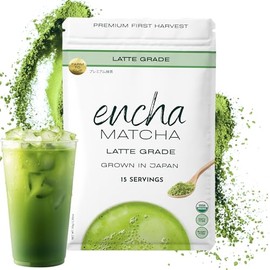 Encha Matcha En Polvo Para Latte - Té Verde Matcha Orgánico Sin Azúcar First Harvest, De Uji, Japón (30 G). Polvo Premium Para Matcha Latte Y Batidos 