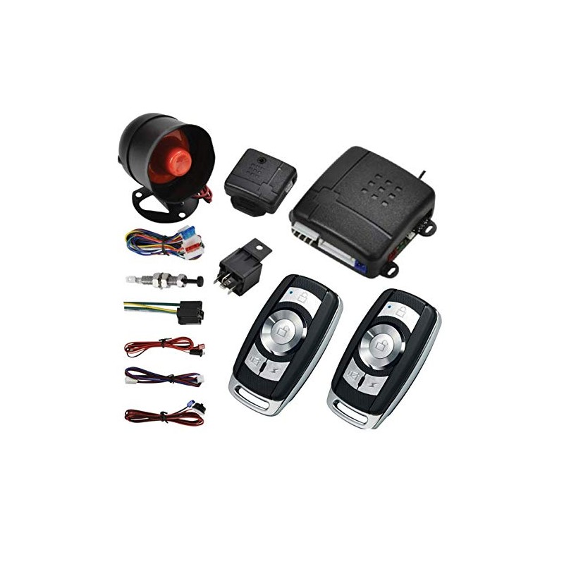 Universal 12V Car Alarm Security Keyless System Immobilizer + 2