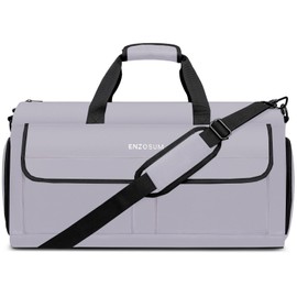 Travel Garment Bag Suit Bags for Men with Shoulder Strap & Shoes Compartment, Water Resistant Carry On Garment Duffle Bag - 2 in 1 Hanging Suit Garment Bags for Travel, Grey