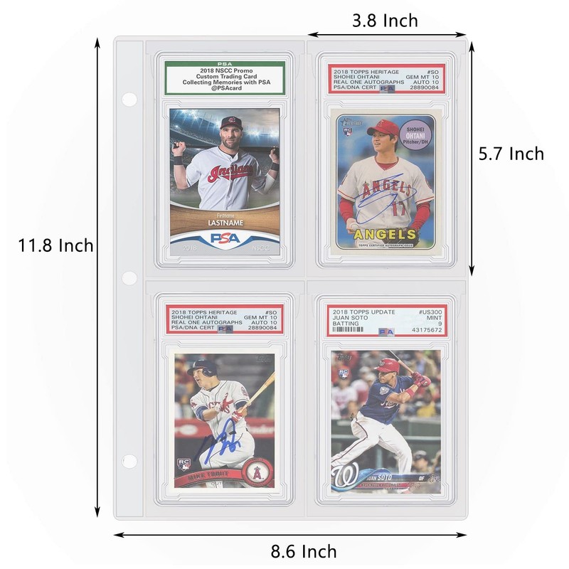 Graded Card Slab Binder Pages for Storage & Display, Compatible
