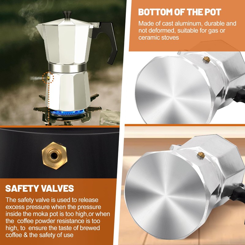 DITOSH 14 Cup Aluminum Espresso Stovetop Moka Pot Express Coffee