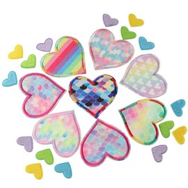 YYlingx 25PCS Rainbow Heart Iron on Patches, Colorful Heart Embroidered Patches, 2 Sizes Sew On Decorative Appliques for Clothing