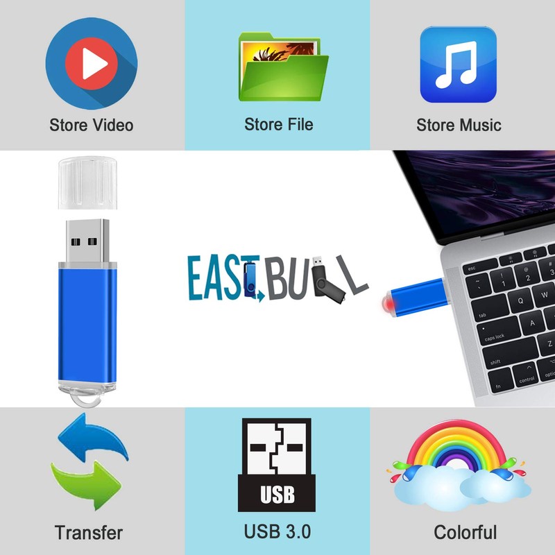 EASTBULL 32 GB USB Stick USB 3.0 Pack of 5