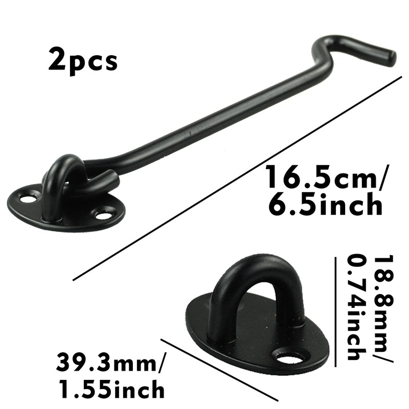 Hook and Eye Latch Barn Door Latch, 2 Pcs Stainless