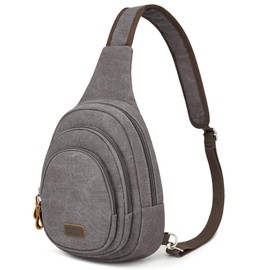 S-ZONE RFID Crossbody Sling Backpack Water Resistant Canvas Men Shoulder Chest Bag Women Unisex Medium