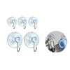 YANGWEN 5 Pcs Suction Cup Hooks, Removable Transparent Suction Cup