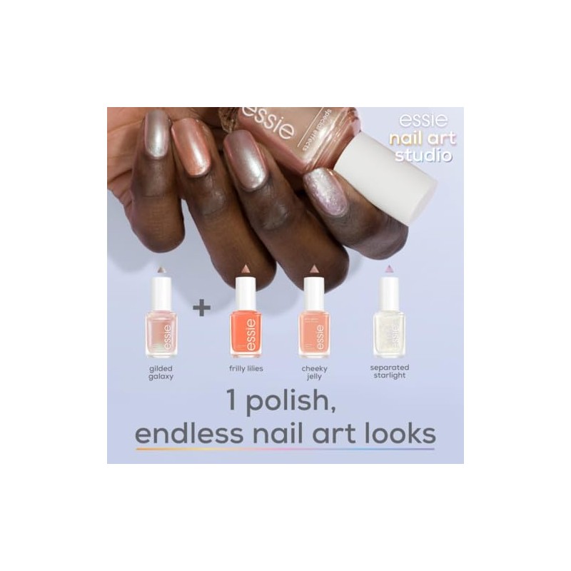Essie Nail Art Studio, Satin Sheer Silver Chrome Topcoat, Cosmic