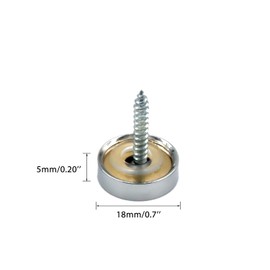 Boguish 4Pcs Mirror Screws, 18mm Caps Cover Nails Polished Stainless Steel Flat Head Decorative Screws