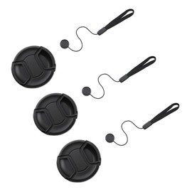 3 Pack 77mm Front Lens Cap Cover Protector + Elastic Anti-Loss Keeper Leash Holder Compatible for Sony Nikon Canon FujifiIm Olympus Panasonic Cameras with 77mm Thread Lens