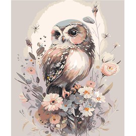 Paint by Number for Adults. Owl DIY Acrylic Painting Kit for Adults Beginner – 16” x 20”with 3 Brushes and Bright Colors