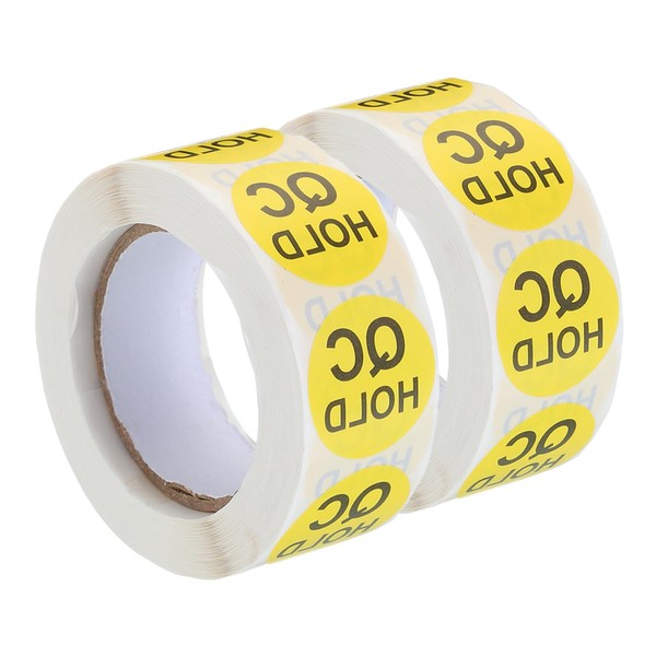 MECCANIXITY Inventory QC Hold Stickers Labels 25mm/1" Yellow for Inventory
