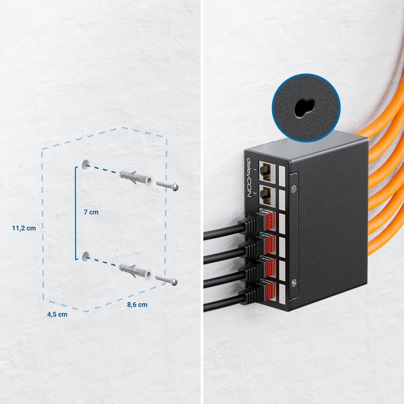 deleyCON 6 Port Patch Panel Housing 1 HE for 14.9