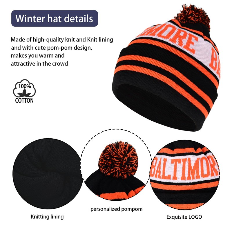 Veminei Vintage Classic Skull Cap Beanie Hat Cuffed Winter Hat