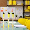 3 Pcs Yellow Magnetic Whiteboard Markers,Magnetic Pen Writing Drawing Erasable