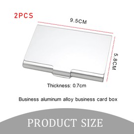 WANTUSHUI 2 Stück Visitenkartenbox, Kartenetui Herren, Visitenkarten Etui, Kartenetui Metall Visitenkarten, Visitenkartenetui Personalisiert, Visitenkarten Aus Edelstahl, Visitenkartenhalter Tür