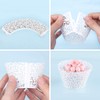 Longsing Wedding Cupcake Decorations - Pack of 50 White Disposable