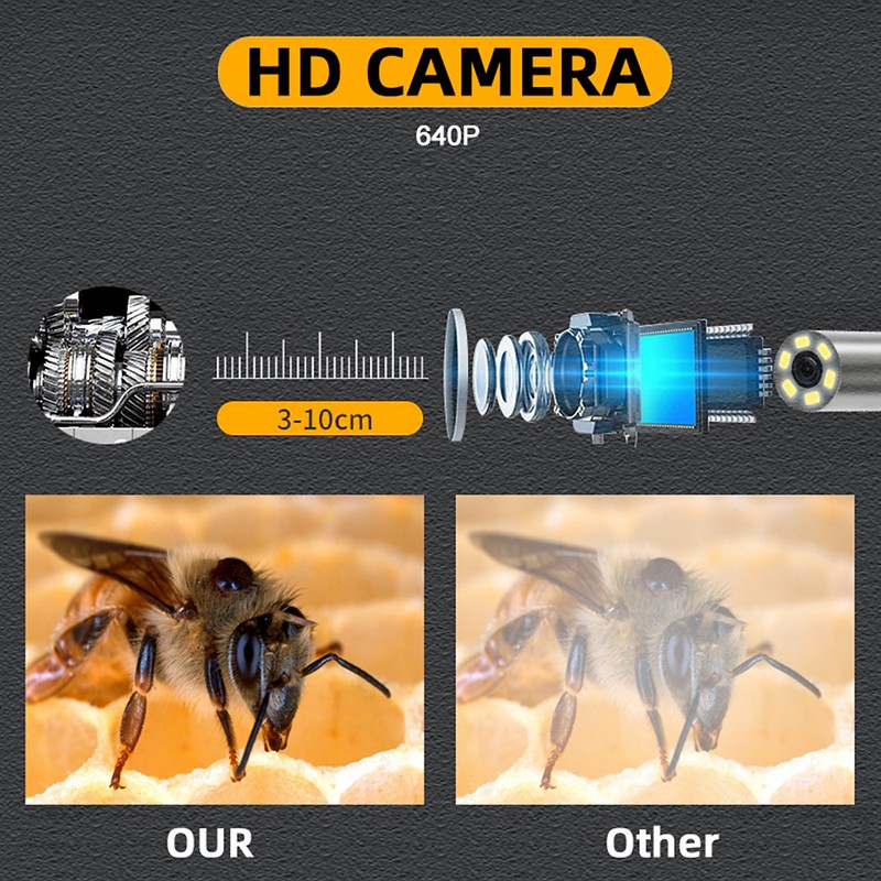 Endoscope 0.3MP Endoscope 3 in 1 Endoscope with Adjustable LEDs