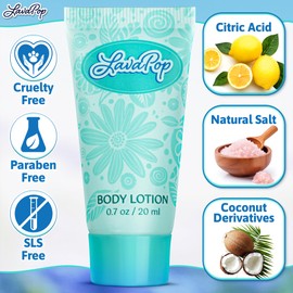 LavaPop - Travel Size Body Lotion - Iris, Violet & Amber, 0.7 fl oz, 100 Pack - Delight Your Guests with Calming & Comforting Lotion - Bulk Hotel Toiletries for Airbnb, Motels & Guest Rooms