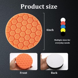 Dickno - 5 almohadillas para orejas de pulido para pulir, almohadillas para orejas de esponja compuestas de placa de respaldo de 4 pulgadas, kit de almohadillas para orejas de pulido de corte, almohadilla de pulido para pulidor de coche compuesto, pulido
