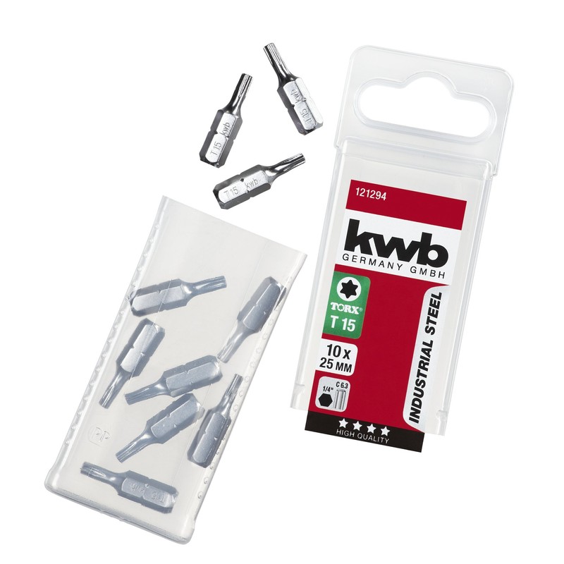 KWB 10 Bits 25 mm Torx 15 Industrial Steel 121294