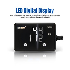 JJCOCO Dual Oil Pressure Gauge 232PSI LED Digital Display 12V Press Gauge Meter Kit with Oil Pressure Sensor for Car Truck Vehicle Automotive