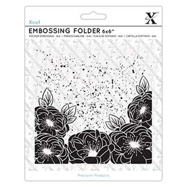 Xcut 6x6" Craft Embossing Folder Full Bloom Roses Design, For Card Making, Decoration, Scrapbooking, Stamping, Suitable With Most Cutting Machines, Craft Supplies For Birthday, Christmas, Wedding