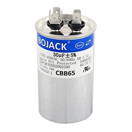 BOJACK 30 uF MFD 370V 450V AC Condensador redondo de arranque para motor y ventilador CBB65 10000 AFC 50/60 Hz