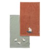 Sterntaler Pack of 2 Children's Hand Towels Made of Plain