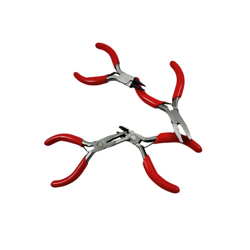 Mini Pliers Set of 4 Flat-Nose Pliers Round-Nose Pliers Side