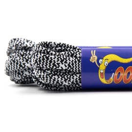 COOL LACE Flat Athletic Shoelaces 1 Pair Pack,Shoe Laces for Sneakers 5 Different Lengths (Black White, 63"(160cm))