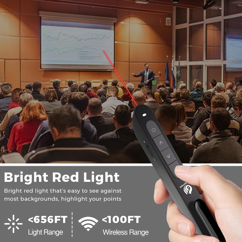 AMERTEER Wireless Presenter Flip Pen, 2.4GHz Powerpoint Presentation Remote Control