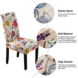 Layack Chair Covers, Set of 6, Elastic, Modern Protector Chair Covers, Removable Washable Chairs, Protective Decoration Chair Cover for Dining Room, Hotel, Banquet, Wedding, Party Decoration