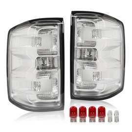 CNNELL Rear Tail Light Assembly Clear Euro Compatible With 2016-2019 Chevy Silverado 1500 2500 HD, Fit GMC Sierra 3500 HD