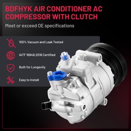 BDFHYK Air Conditioning A/C Compressor with Clutch Compatible with Volkswagen Jetta 2005-2014, Passat 2012-2014, Golf 2010-2014, Bora Beetle Rabbit 2.5L,Compatible with TT RS Quattro 2012-2013 2.5L