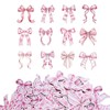 BOXOB 240pcs Pink Bow Confetti, Coquette Pink Bow Birthday Decorations