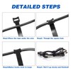 OneLeaf 80PCS Reusable Cable Ties, Black Adjustable 150mm Cord Organizer
