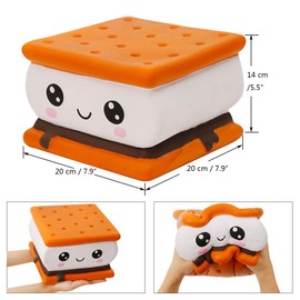 Anboor 7.9 Inches Squishies Jumbo Smore Kawaii Soft Slow Rising Giant Food Squishies Stress Relief Toys